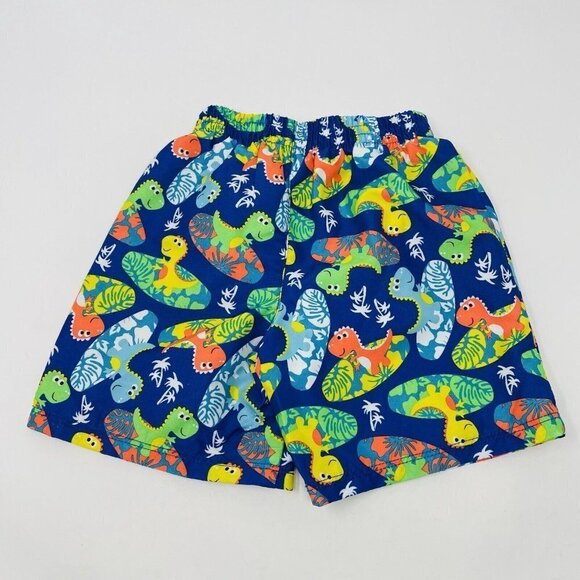 OP Infant Boys Size 24 Months Dinosaur Island Print Lined Swim Trunks Blue 1713 - Picture 4 of 5